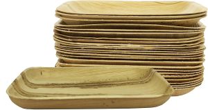 Disposable Palm Leaf Plates | 6inch 15cm 6PC Square Shape Biodegradable Plates