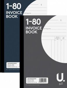 INVOICE OR DUPLICATE BOOK PAD NUMBERED 1-80 PAGE 5"x8" CARBON COPY RECEIPT ORDER