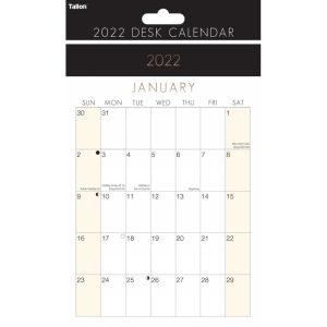 2022 Month to View Desk Calendar Monthly Desktop Calendar With Free Standing Planner