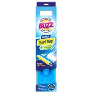 Buzz Anti-Bac Quick Mop Starter Set | Includes 6 Floor Wipes