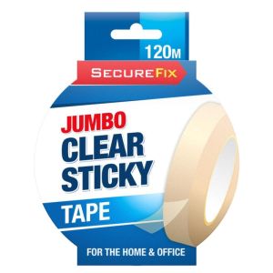 120m Jumbo Clear Sticky Tape Clipstrip for Gift Wrap Christmas Birthday Home Office School
