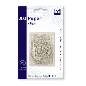 Stationery Metal Paper Secure Silver Clips Pack of 200 For Home Office