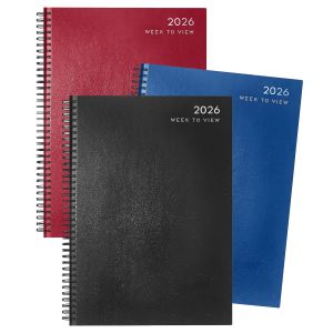 2026 Diary A5 Spiral Bound Week To View Diary with Hardback Cover Full Year Planner