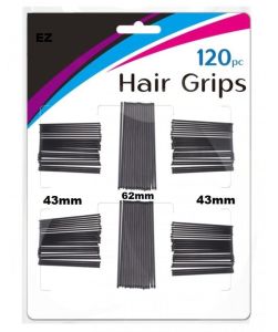 120pc Hair Grips Hairdressing Secure Black Bobby Pins Styling Clips Slides Kirby