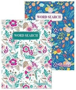 Squiggle Travel Size Floral Word Search Challenge Books, 110 Puzzles per Book - Set of 2