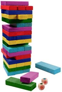 Children Wooden Block Tower Game Tumbling Stacking Balancing Building Blocks Wood Kids and Adults Game Learning Educational Sorting Family Games Perfect Wooden Blocks Toys Gift