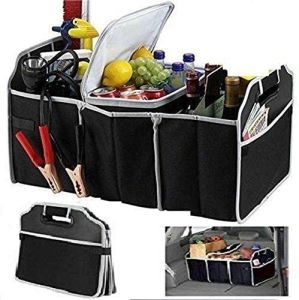 Heavy Duty Car Boot Organiser & Cooler Bag Folding Auto Storage Box Multiuse Tools Collapsible Shopping Portable Boot Tidy Storage Accessory, Travel Essentials with Folding Boxes