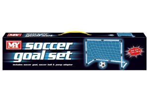 Football Soccer Goal Set - Ball Pump Adaptor - Kids Boys Garden Outdoor Fun