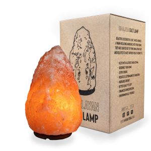 Himalayan Natural Salt Lamp Handcrafted Crystal Rock Salt Lamp on Wooden Base