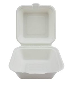 100% Compostable Clamshell Take Out Food Containers Bagasse 50 Pack - 450/1000ml
