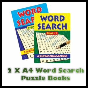 2 X A4 Pages Large Puzzle Book Print Word Search Books 272 Puzzles Size Trivia