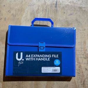 A4 Expanding File With Handle, 13 Pockets  BLUE