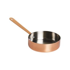12cm Copper Effect Mini Frying Pan with Handle Copper Colour Small Cooking Pan