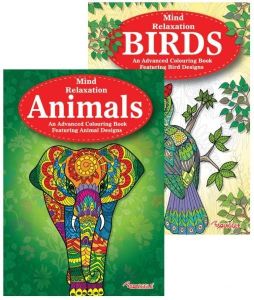 MIND RELAXING COLOURING BOOK Adult Stress Relief Colour Therapy A4 ANIMALS Birds