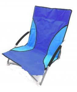 Folding Camping Seat Fishing Beach Pool Low Lounger Deck Foldable Portable Chair Blue