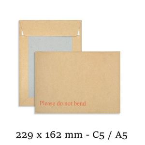 C5/A5 Manilla Hard Board Backed 'Please Do Not Bend' Envelopes Mailer 229x162 mm