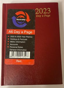 2023 A6 Diary DAP hardback value Red