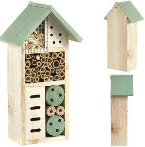 Natural Wooden Insect Bee House Bug Shelter Nest for Insects, Bees, Butterflies
