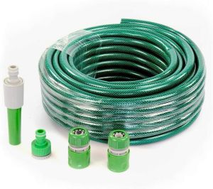 Reinforced Flexible Pressure Washer PVC Hose Pipe Watering Spray (75FT)