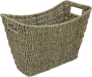 Seagrass Magazine Rack Storage Rack Wicker Ideal Storage for Magazines Newspapers Handles