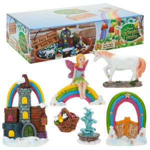 Secret Fairy 6pc Garden Accessories Pc Unicorn Fantasy Land Castle Set Out