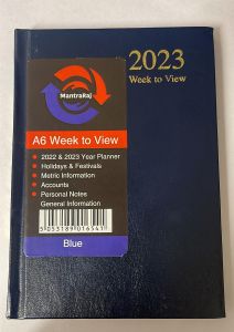 2023 A6 Week To View Diary WTV With Hourly Slots For Week Days (Blue)