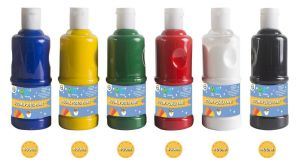 6 X 400ml Paint OR paint brushes Children's Craft Poster Paint Ready Mixed Art