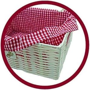 3Pcs Red Wicker Storage Basket For Storage In Bathroom, Kitchen & Hampers