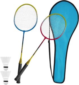 MantraRaj 2 Pcs Badminton Racket Set Set Includes 2 Rackets 2 Shuttlecocks And Carry Case Tempered Steel Single Piece Racquets Set