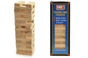 54  Pieces Wooden Tumbling Tower Traditional Stack Jenga Kids Family Party Game