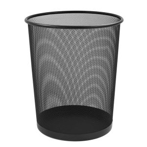 10L Round Mesh Bins Nonslip Metal Trash Can Bin Wastebasket For Home Office