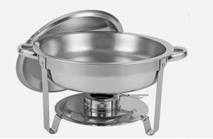 Stainless Steel Round Chafing Dish 8.5L Buffet Dish Party Round Food Warmer with Stainless Steel Lid