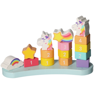 Kids Classic My 1st Wooden Unicorn Number Stacker Creativity Learn Toy For Kids