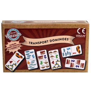 Wooden Transport Dominoes With Numbers And Animals Kids Children Toy