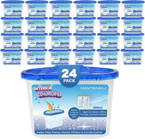Disposable Dehumidifier 500ml Interior Dehumidifiers Damp Trap Moisture Absorber Pack Of 24