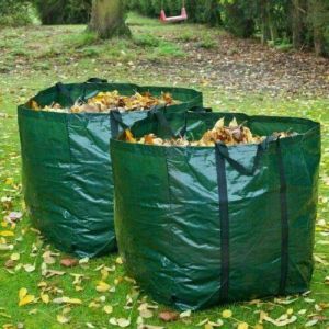 2Pk Waste Bag Set - Garden Waste Bag Sack 55L Bin Refuse Sacks With Carry Handles Size: 48X41X48CM