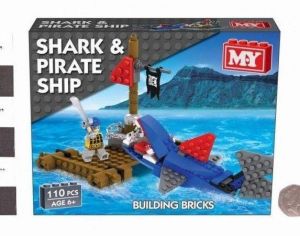 110pcs Construction Building Bricks Shark & Pirate Play Set Christmas Gift Toy