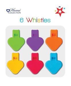 6 Whistles Assorted Colours KIDS party Bag Fillers Kids School Picnic Whistle