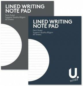 Lined Writing Pad, 13.5x17.5cm Notebook Note Pad Stationary Paper School College