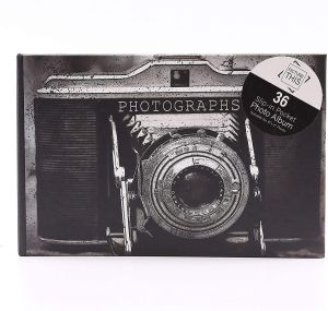 36 Photos Vintage Retro Camera Design Pocket Photo Album Slip In 6 x 4" Holds