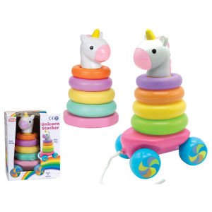 Fun Time Pull Along Unicorn Stacker Activity Indoor Playset Ideal For Children
