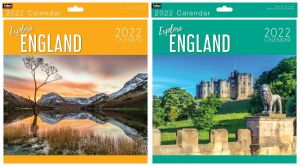 2022 Square England Calendar Design Photos of Different Scenes Around England