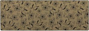 Elegance Range Beige Runner Mat Durable Non Slip Stylish Flower Print Area Rug