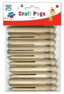 Wooden Dolly Pegs Kids Activity Arts Crafts Durable High Quality 11cm Pack of 8