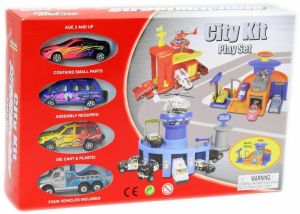 Die Cast Metal Plastic City Kit Vehicle Playset ~ Auto Shop
