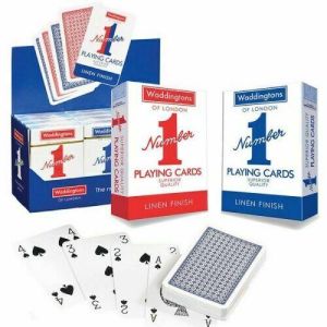 2x Waddington No.1 carte da gioco qualità rossa e blu classico lino fine Pack 