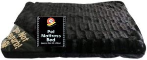 Luxury Non slip Pet Bed Mattress Pad Soft Fur Dog Bed Mat Washable Cushion Black