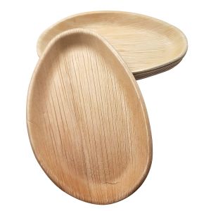 Disposable Oval Shape Palm Leaf Wooden Plate 10 "for Parties and Events