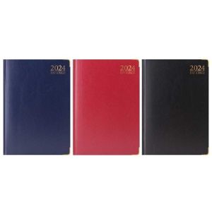 2024 A4 Day A Page Diary Padded Hardback Cover With Metal Corners DAP Planner