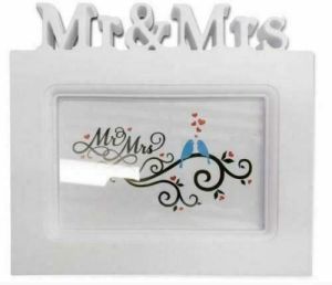 Mr & Mrs Picture Frame wedding anniversary valentine mirror photo frame giftset